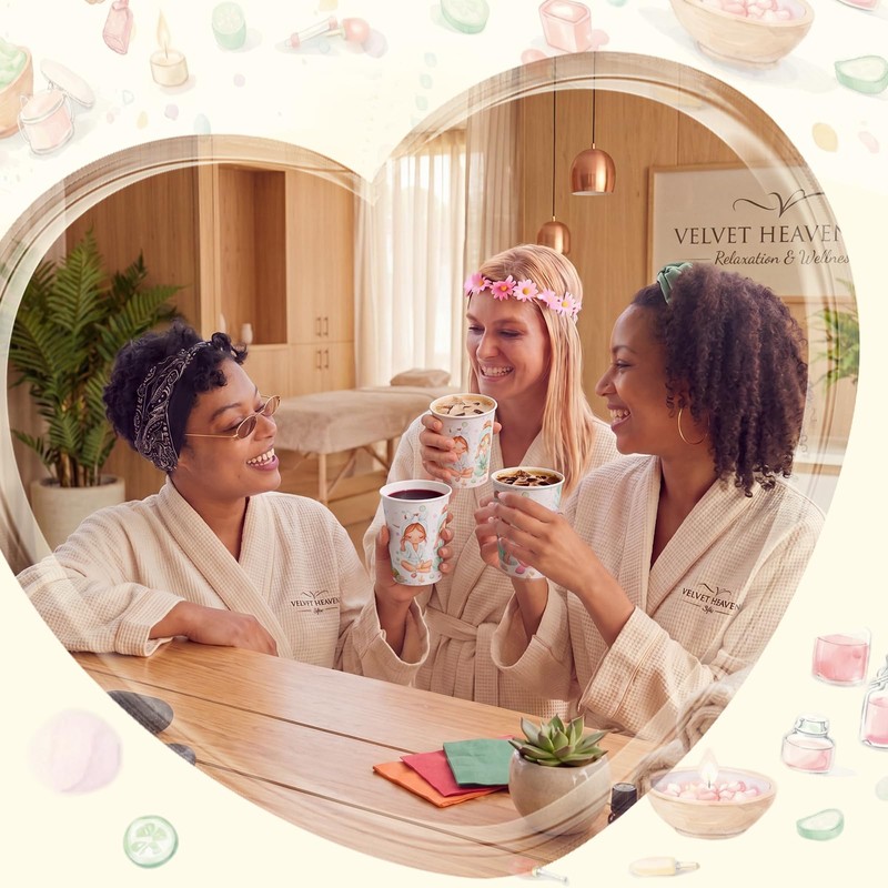 100 Pack 9 oz Spa Party Pink Cups for Girl