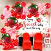 WOLADA Strawberry Baby Shower Backdrop 7x5FT 12549