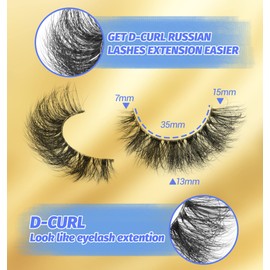 zanlufly Russian Strip Lashes D Curl Fluffy Wispy False Eyelashes Natural Look Faux Mink Lashes Like Eyelash Extension Fluffy zanlufly Transparent Band Cat Eye Fake Eyelashes Pack