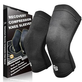 Vital Salveo-Best Recovery Compression Knee Support Sleeve for Man and Women Germanium Knee Brace for Running, Basketball, Hiking, Gym, Workout, Sports (1 Pair)-X-Large