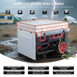 Generator Covers While Running,Generator Covers,28X20X20Inches,Top Can be Refuel, for 3000-5000W Frame Generator,900D+210D Double-Layer Fabric,With Tool Bag and Operable Window. Beige