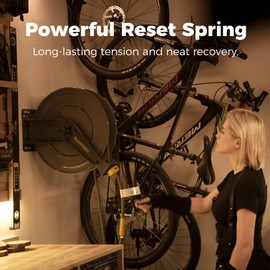 GLAHODEN Double Arm Retractable Air Hose Reel, 3/8 in × 65 ft Hybrid Hose Heavy Duty Steel Professional Air Compressor Hose Reel with 5 ft Lead in Max 300PSI Auto Rewind Quick Coupler Swivel Fitting