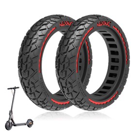 RidTianTek 8.5 inch Scooter Solid Tires 8.5x2.0 for Xiaomi Pro 2/M365/Pro/Mi 3 and Gotrax GXL V2 Hiboy S2 APEX XL Scooter Tire, Non-slip, Off-Road Tire Front Rear Replacement (Red)