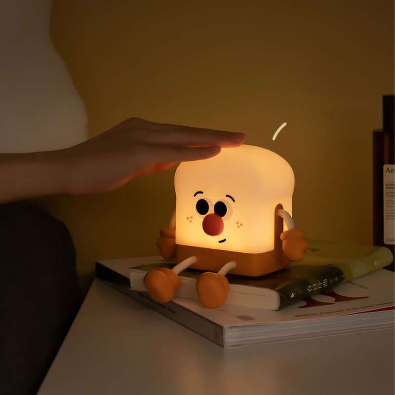 USB Charging Cartoon Light Phone Holder Toast Shape Bedroom Bedside