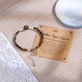 JSDDE Braided Healing Stones Bracelet with Shell Beads and Magnetic Beads, Natural Gemstone Bracelet, Hematite Beads, Magnetic Therapy Bead Bracelet for Men and Women, Stone