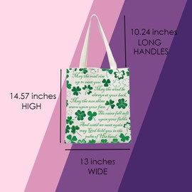 Irish Blessing Gift Irish Prayer Tote Bag Four Leaf Clover Inspirational Gift Ireland Gift (Four Tote CA)