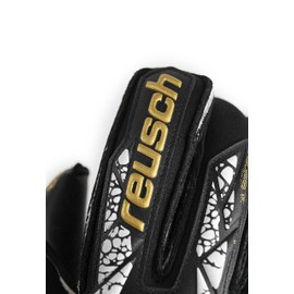 Reusch Professional Adult Goalkeeper Gloves Finger Protection Strong Grip with Latex Extension Breathable for Training & Play Natural & Artificial Grass Attractive Gold X Evolution Cut Finger Support