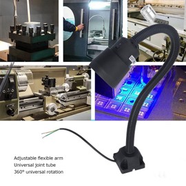 360° Rotating LED Work Light, 5W Flexible Gooseneck Machine Light with High Brightness Adjustable Universal Tool Lamp for CNC Auto Repair, Workbench (24V/36V)