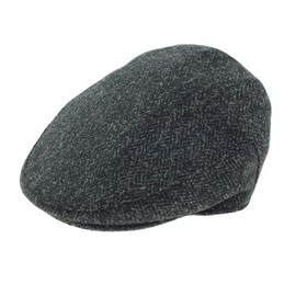 Glen Appin Harris Tweed County Cap for Men (US, Alpha, Large, Charcoal)