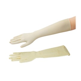 Latex Long Gloves (Super Long) Gamma Ray Sterilized, Small, Pack of 50 / 0-6111-03