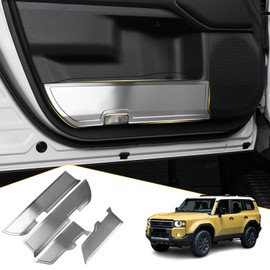 JYCDC Compatible with 2025 Toyota Land Cruiser 2024 Prado LC250 Stainless Steel Door Protection Panel, Protecting Your Door Decorative Panel from Kicking and Scratching 4Pcs(Silver)