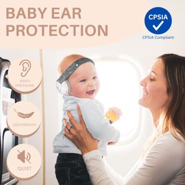 Kiddieware Gray Baby Noise Cancelling Headphones 0-24 Months - Soundproof Baby Ear Muffs for Ear Protection Helps Sleep