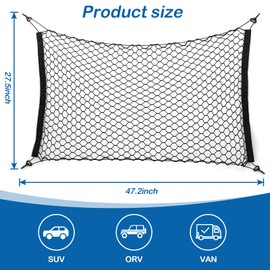 STARROAD-TIM 120X70CM Dog Car Barrier Net Pet Car Divider Back Seat Barrier Net for Trucks, SUV, Pet Restraint Car Backseat Divider Vehicle Gate Cargo Area Travel Trunk Mesh Net Screen Barricade