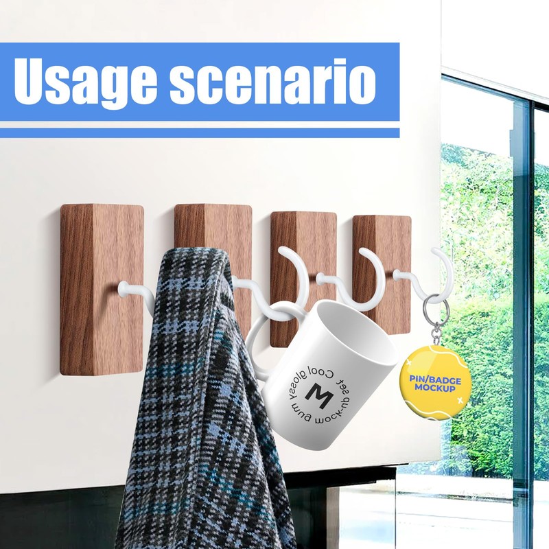 KVCSYAW 20 Pcs White Steel Ceiling Hooks, 2.9 Inch, Rust-Resistant,