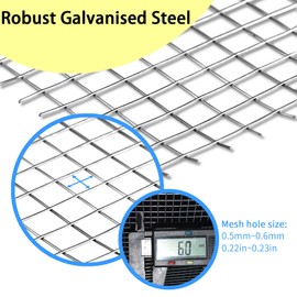 Muzhira Rodent Proofing Galvanized Wire Metal Mesh - 6m x 200mm Blocks Rats, Mice, Mouse, Squirrel & Bird Access Internal & External Pest Prevention for Filling In Gaps Around The Home & Garden