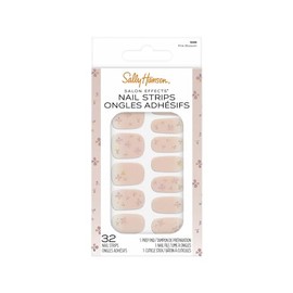 Sally Hansen Salon Effects Nail Strips | No UV Light Needed, No Dry Time, Long-Lasting, Non-Damaging | 32 Nail Strips, 1 Cuticle Stick, Nail File, Prep Pad | Pink Blossom