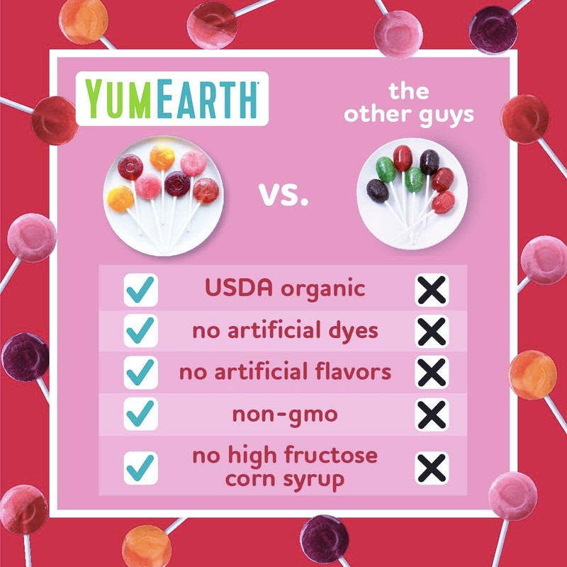 YumEarth Organic Pops Variety Pack, 50 Fruit Flavored Favorites Lollipops,