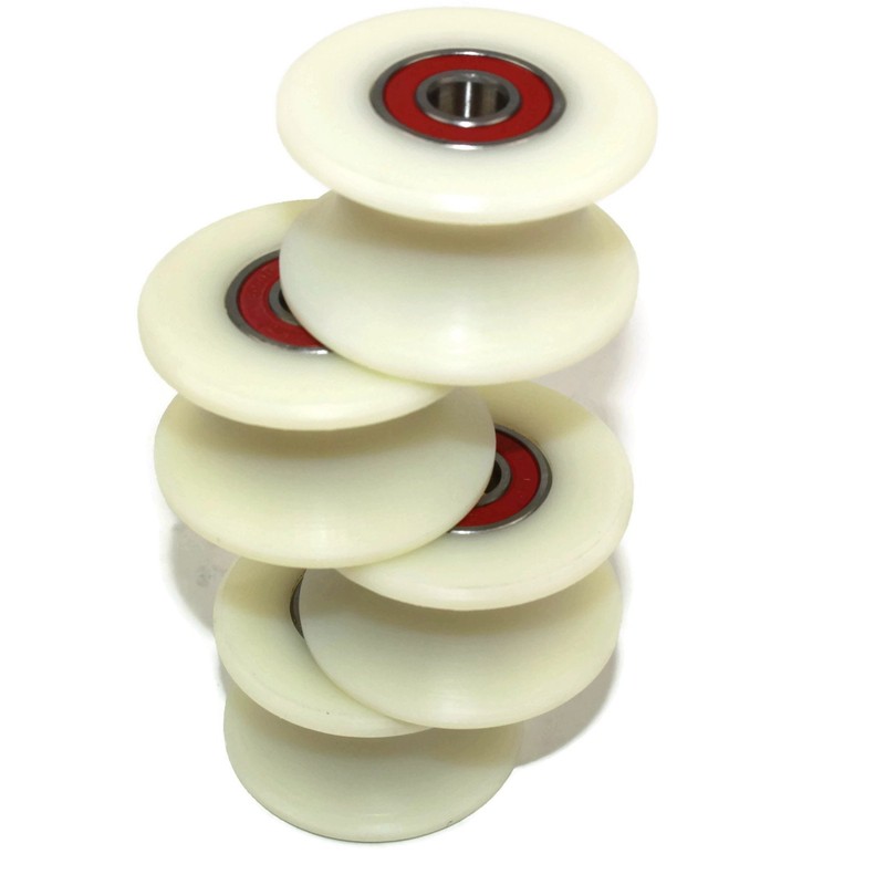 (50-25-10) 4 x 50mm Milled Nylon Pulleys with 25mm Groove