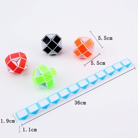 Large Size 8 PCS 24 Blocks Magic Snake Cube,Magic Snake, Magic Ruler, Plastic Puzzle Cube, Finger Sensory,Snake Puzzles for Stress Relief,Party Favours, Random Color