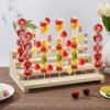 PH PandaHall Wood Skewer Holder, 120 Holes Wooden Pick Stand