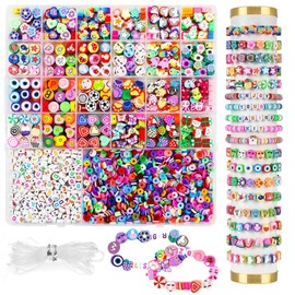 2300 Pieces Beads for Bracelets, Beads for Threading, Bracelets Make Yourself Children, DIY Arts Crafts, Birthday Gifts for Children Girls Age 6-12