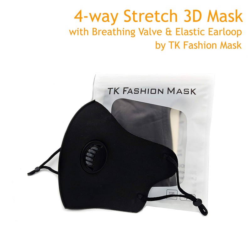 3D Protection Cover Face Mask with Breathing Valve & Elastic
