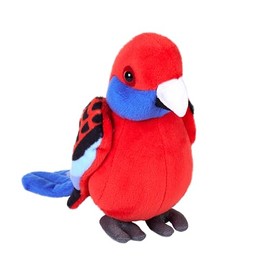 Wild Republic Pocketkins Eco Crimson Rosella, Stuffed Animal, 5 Inches, Plush Toy, Made from Recycled Materials, Eco Friendly