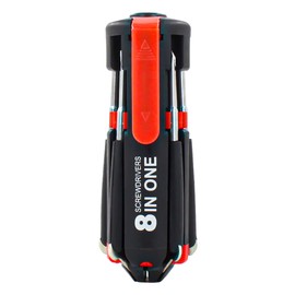 ANCLLO 8 in 1 Multifunction Screwdriver with Light, Foldable Design for DIY Maintenance Steel