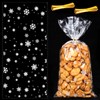 MELLIEX 100 Pcs Christmas Cookie Bags, Clear Cellophane Bags Candy
