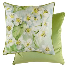 Evans Lichfield Blossoms Pear Cushion Cover, Green, 43 x 43 cm