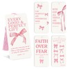 Christian Bible Verse Bookmarks with Tassels, 10 PCS Pink Bow