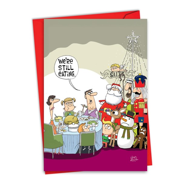 NobleWorks Funny Thanksgiving Greeting Card with 5 x 7 Inch
