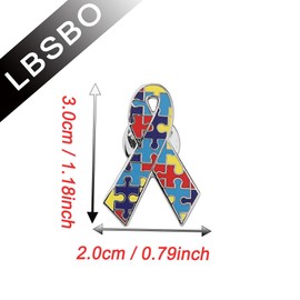 Autism Ribbon Pin Asperger Awareness Jewelry Gift for Autism Mom/Autism Teacher/Autistic Girl, Metal, alloy