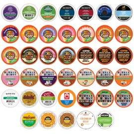 Crazy Cups Perfect Samplers Single Serve & Decaf K Cups Variety Pack, Unflavored & Flavored Decaf Coffee Pods, Decaffeinated Coffee for Keurig K Cups Machines, Hot or Iced Coffee, 40 Count