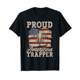 Trapping Trap Hunting American Flag Proud American Trapper T-Shirt
