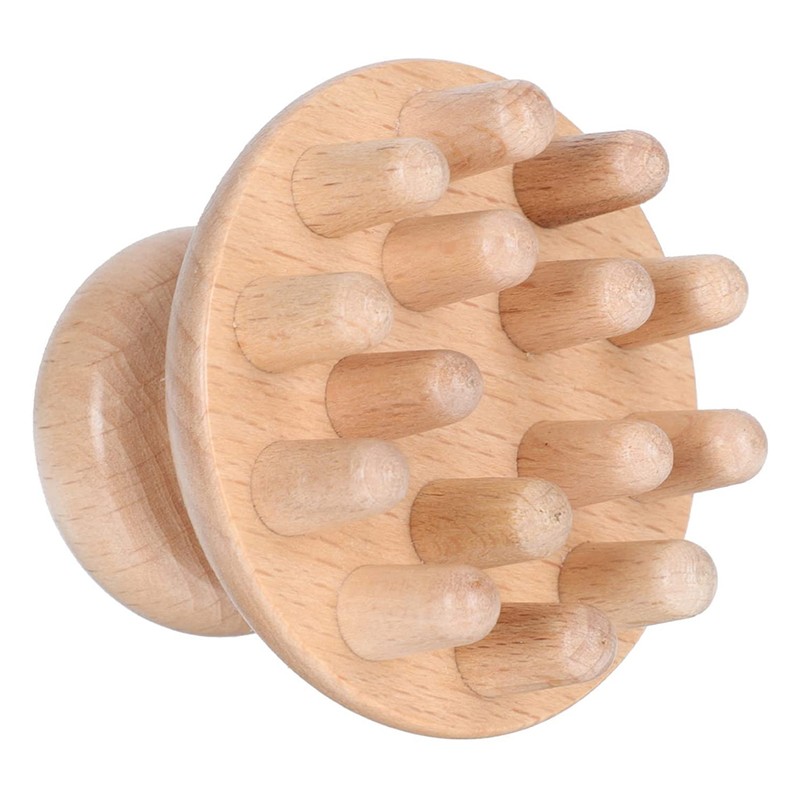 Wooden Massage Brush Mushroom Shaped Hairbrush for Scalp Relax Scalp