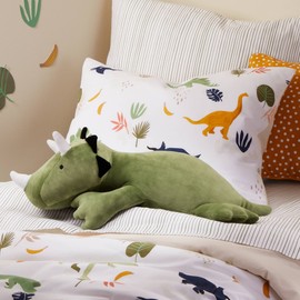 KOWSI® 1.4 LB Weighted Stuffed Stegosaurus Animals - 16 Inch Squished Long Dinosaur Jumbo Pillow - Soft Pink Dino Stuffed Animal Toy - Lumbar Back Cushion Soothing for Kids Adults (Stegosaurus)
