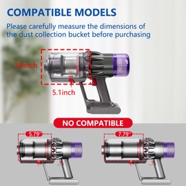 Dust Bin Replacement Compatible with Dyson Digital Slim,V12 Slim Cordless Vacuum Cleaners,Canister Replacement Parts