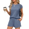 WIHOLL 2 Piece Sets for Women Summer Tops Short Sleeve