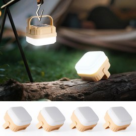 4 Packs Rechargeable Camping Lights LED Camping Lantern, 300LM, 3 Light Modes, Portable IP53 Waterproof Tent Lights for Camp, Outdoor,Hiking, Fishing,Emergency Outage