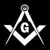 All Seeing Eye Square & Compass Masonic Vinyl Decal - White 6 Inch