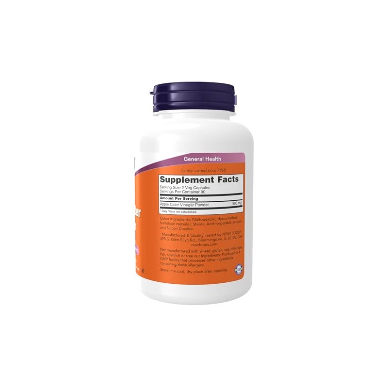 NOW Apple Cider Vinegar 450 mg,180 Capsules