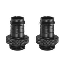 sourcing map 2pcs Water Cooling Barb Fitting G1/4" Thread 9.5mm OD PC Water Cooling System Soft Tube Connectors Hose Barb Fitting for PC Water Cooling Tube System, Black