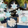 Whaline 20Pcs Winter Hanging Ornaments Blue Gingerbread Snowflake Ornaments with