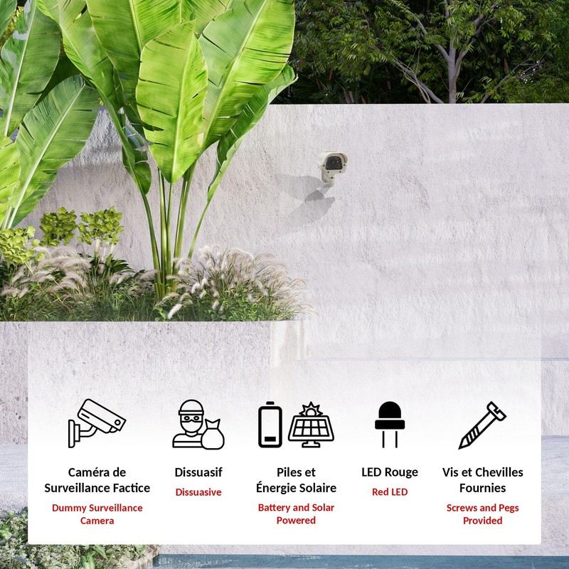 FISHTEC Dummy Camera Outdoor - Dummy Camera Deterrent with Red