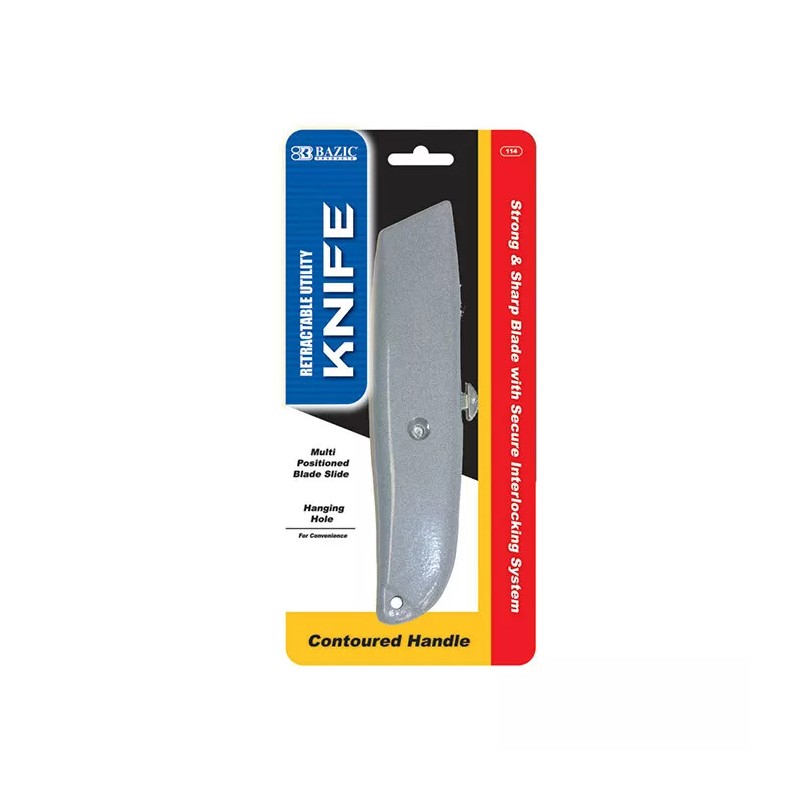 BAZIC Multipurpose Utility Knife Interlocking overlap nose Secures Blade