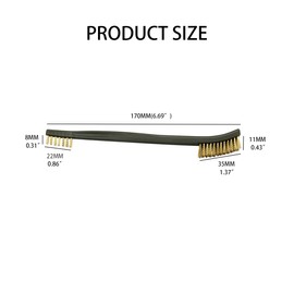 Helonge Brass Wire Brush, 5 Pcs Samll Brass Wire Brush, Mini Wire Brass Brushes for Cleaning