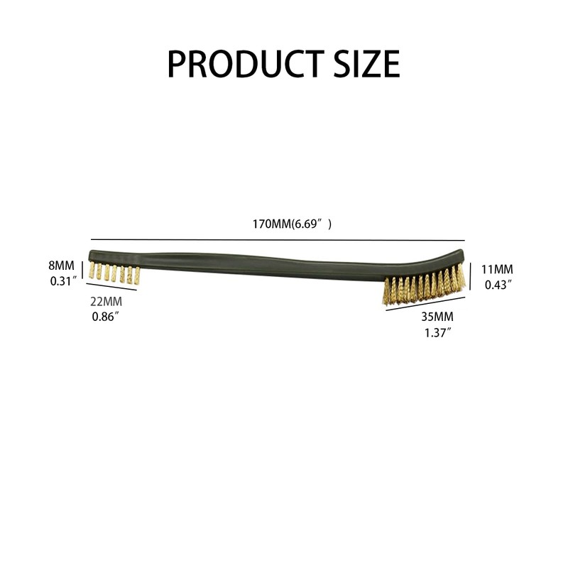Helonge Brass Wire Brush, 5 Pcs Samll Brass Wire Brush,