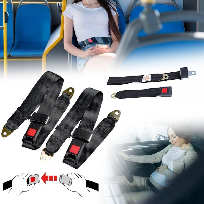 4 Set Seat Belt 2 Point Adjustable Retractable Car Single