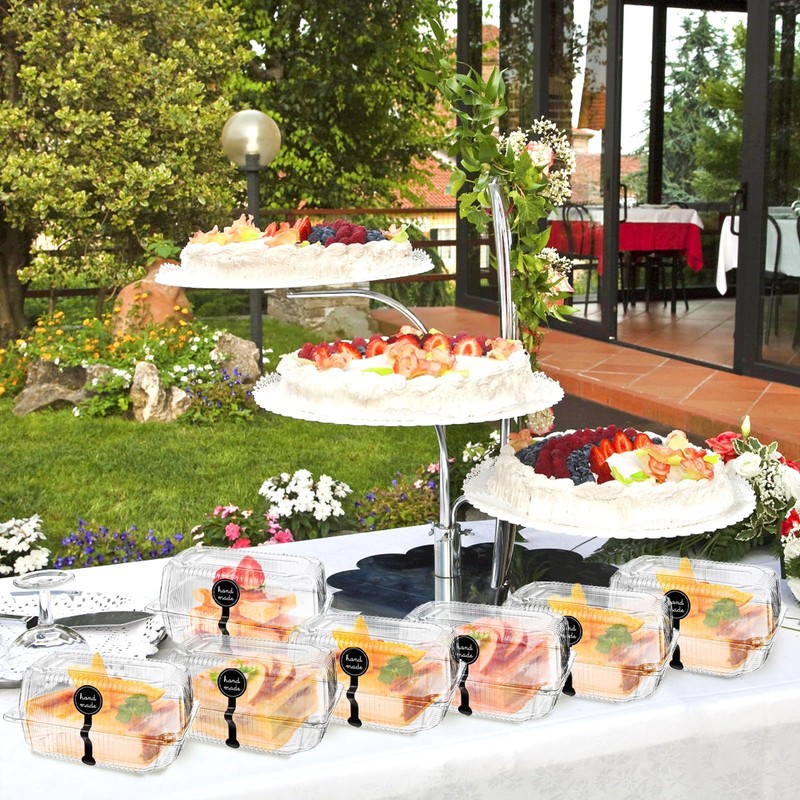 Peohud Peohud 100 Pcs Plastic Hinged Food Containers, Clear Clamshell